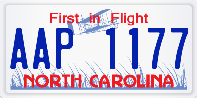 NC license plate AAP1177