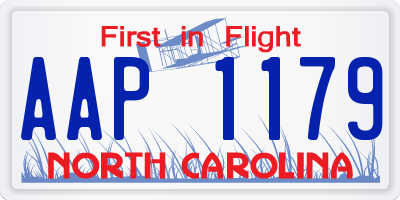 NC license plate AAP1179