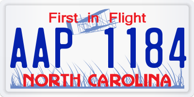 NC license plate AAP1184