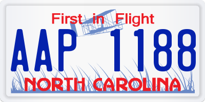 NC license plate AAP1188