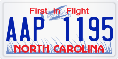 NC license plate AAP1195