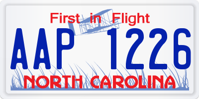 NC license plate AAP1226