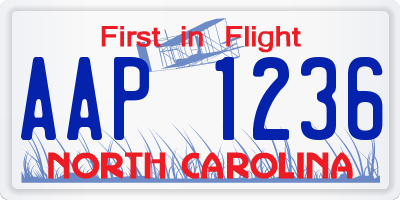 NC license plate AAP1236