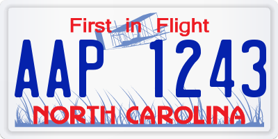 NC license plate AAP1243