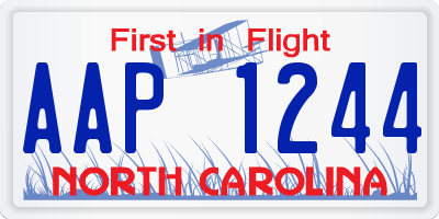 NC license plate AAP1244