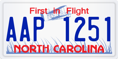 NC license plate AAP1251