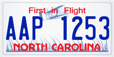 NC license plate AAP1253