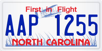 NC license plate AAP1255