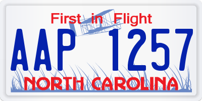 NC license plate AAP1257