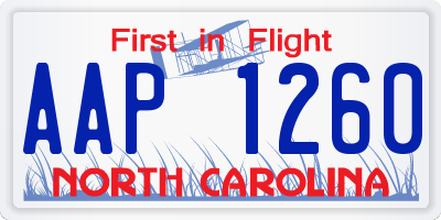 NC license plate AAP1260