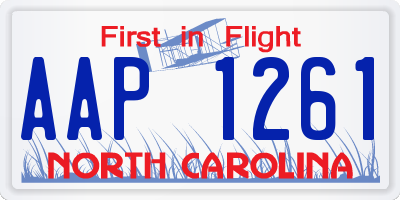 NC license plate AAP1261