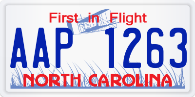NC license plate AAP1263