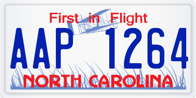 NC license plate AAP1264