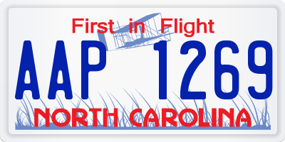 NC license plate AAP1269