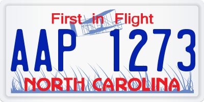 NC license plate AAP1273