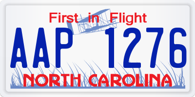 NC license plate AAP1276