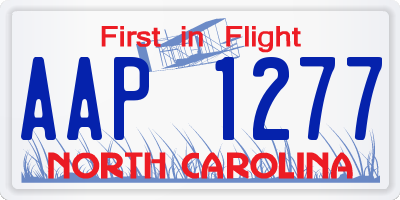 NC license plate AAP1277