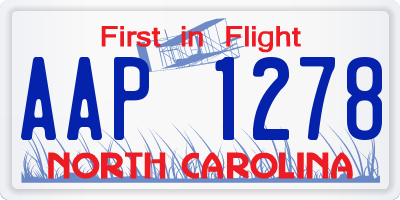 NC license plate AAP1278