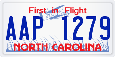 NC license plate AAP1279