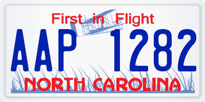 NC license plate AAP1282