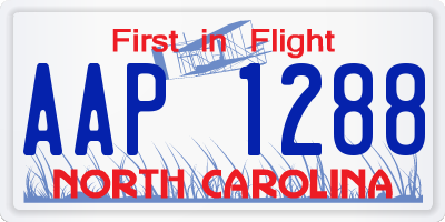 NC license plate AAP1288