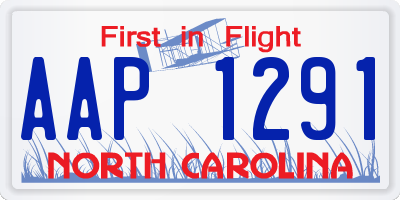 NC license plate AAP1291
