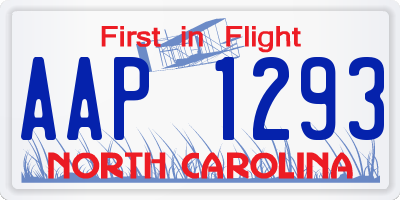NC license plate AAP1293