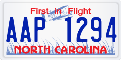 NC license plate AAP1294
