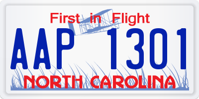 NC license plate AAP1301