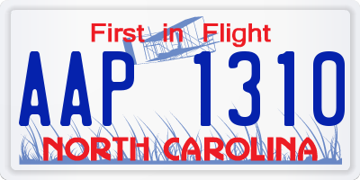 NC license plate AAP1310