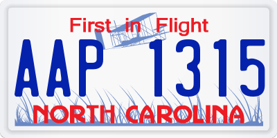 NC license plate AAP1315