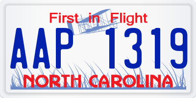 NC license plate AAP1319