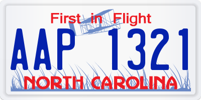 NC license plate AAP1321