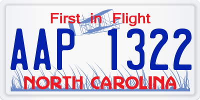 NC license plate AAP1322