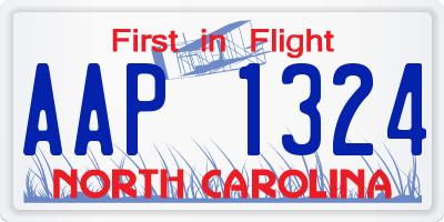 NC license plate AAP1324