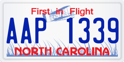 NC license plate AAP1339