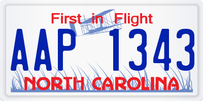 NC license plate AAP1343