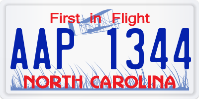 NC license plate AAP1344