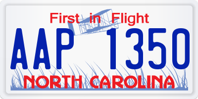 NC license plate AAP1350