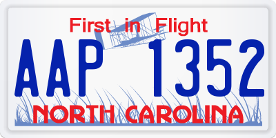 NC license plate AAP1352