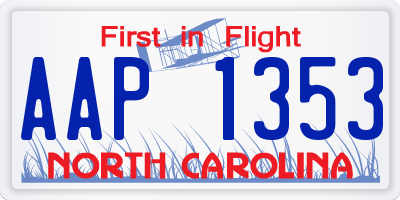 NC license plate AAP1353