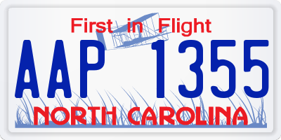 NC license plate AAP1355