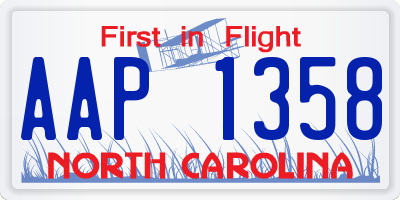 NC license plate AAP1358