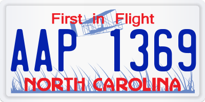 NC license plate AAP1369