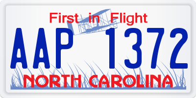 NC license plate AAP1372