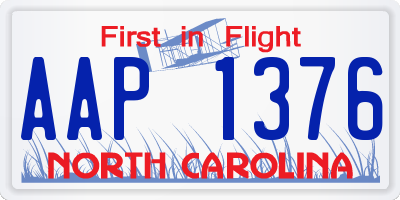 NC license plate AAP1376