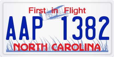 NC license plate AAP1382
