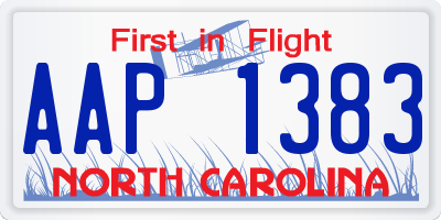 NC license plate AAP1383