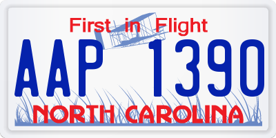 NC license plate AAP1390