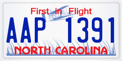 NC license plate AAP1391